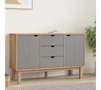 harrow wooden sideboard with 2 doors 3 drawers in grey brown