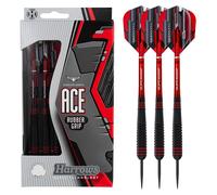 Harrows Ace Rubber Brass Steel Tip Darts Set 20g, 22g, 24g & 26g - Includes Supergrip Shafts, Micron Marathon Flights & Convenient Travel Case