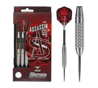 Harrows Assassin Tungsten Darts | Steel Darts Set with Carry Case | Available in 30g, 32g, 34g, 36g, 38g & 40g | Includes Nylon Shafts, 100-Micron Prime Flights, and Travel Case (34g)
