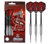 Harrows Assassin Tungsten Darts | Steel Darts Set with Carry Case | Available in 30g, 32g, 34g, 36g, 38g & 40g | Includes Nylon Shafts, 100-Micron Prime Flights, and Travel Case (34g)