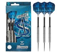 Harrows Assassin Tungsten Pro Darts | Steel Tip Darts set with carry case | All Weights| Includes Alamo Shafts, 100 Micron Prime Flights and Travel Case (22g)