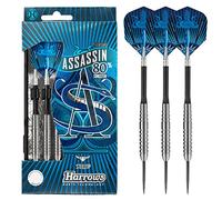 Harrows Assassin Tungsten Pro Darts | Steel Tip Darts set with carry case | All Weights| Includes Nylon Shafts, 100 Micron Prime Flights and Travel Case (24g)