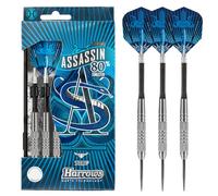 Harrows Assassin Tungsten Pro Darts | Steel Tip Darts set with carry case | All Weights| Includes Nylon Shafts, 100 Micron Prime Flights and Travel Case (26g)