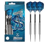 Harrows Assassin Tungsten Pro Darts | Steel Tip Darts set with carry case | All Weights| Includes Nylon Shafts, 100 Micron Prime Flights and Travel Case (25g)