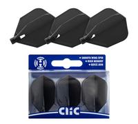 Harrows Clic Dart Flights Black - Integrated Flight and Shaft System