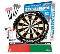 Harrows Lets Play Darts Bristle Board Game Championship Spec Dartboard 6 DARTS