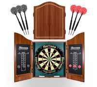 Harrows Dart Board Set Pro?s Choice I Dartboard with 6 Darts I Dart Board Set with Cabinet & Darts Scoreboard I Professional Dartboard Official