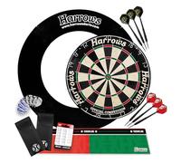 Harrows Dartboard Surround - 4-Piece Wall Protector Ring or Complete Premium Darts Bundle with Board, Trophy Darts & Oche - Home, Club & Gift Set Options (Bundle)