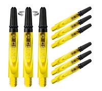 Harrows Darts 3 x Sets of Carbon 360 Dart Stems - 9 Dart Shafts in Total - Available in 3 sizes - Tough Carbon Composite - Medium Yellow