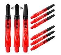 Harrows Darts 3 x Sets of Carbon 360 Dart Stems - 9 Dart Shafts in Total -Available in 3 sizes - Tough Carbon Composite - Short Red