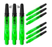 Harrows Darts 3 x Sets of Carbon 360 Dart Stems - 9 Dart Shafts in Total - Available in 3 sizes - Tough Carbon Composite - Midi Green