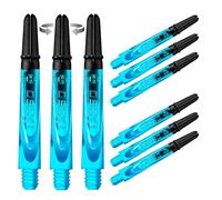 Harrows Darts 3 x Sets of Carbon 360 Dart Stems - 9 Dart Shafts in Total - Available in 3 sizes - Tough Carbon Composite - Medium Aqua