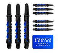 Harrows Darts 3 x Sets of Carbon ST Dart Stems - 9 Dart Shafts in Total - Available in 3 sizes - Tough Carbon Composite - Medium Blue