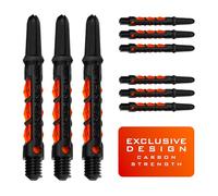 Harrows Darts 3 x Sets of Carbon ST Dart Stems - 9 Dart Shafts in Total - Available in 3 sizes - Tough Carbon Composite - Medium Orange