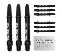 Harrows Darts 3 x Sets of Carbon ST Dart Stems - 9 Dart Shafts in Total - Available in 3 sizes - Tough Carbon Composite - Medium Clear