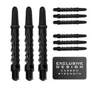 Harrows Darts 3 x Sets of Carbon ST Dart Stems - 9 Dart Shafts in Total - Available in 3 sizes - Tough Carbon Composite (BLACK, Medium)