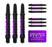 Harrows Darts 3 x Sets of Carbon ST Dart Stems - 9 Dart Shafts in Total - Available in 3 sizes - Tough Carbon Composite - Medium Purple