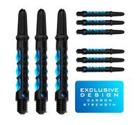 Harrows Darts 3 x Sets of Carbon ST Dart Stems - 9 Dart Shafts in Total - Available in 3 sizes - Tough Carbon Composite - Midi Aqua