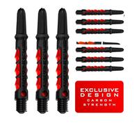 Harrows Darts 3 x Sets of Carbon ST Dart Stems - 9 Dart Shafts in Total - Available in 3 sizes - Tough Carbon Composite - Short Red