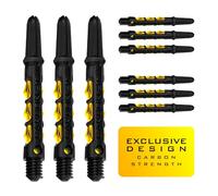 Harrows Darts 3 x Sets of Carbon ST Dart Stems - 9 Dart Shafts in Total - Available in 3 sizes - Tough Carbon Composite (YELLOW, Medium)