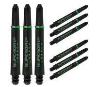 Harrows Darts 3 x Sets of SuperGrip Carbon Dart Stems - 9 Dart Shafts in Total - Available in 3 sizes - Tough Carbon Composite - Midi Green