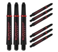 Harrows Darts 3 x Sets of SuperGrip Carbon Dart Stems - 9 Dart Shafts in Total - Available in 3 sizes - Tough Carbon Composite - Midi Red