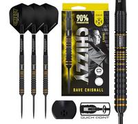 Harrows Dave 'Chizzy' Chisnall Series 3 Player Darts Set Professional Darts 90% Tungsten Steel Tip Darts Set with Quick Point Change System Weights Pro Darts 10pcSet (23G Quick Point)