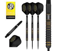 Harrows Dave Chisnall Chizzy Series 3 Player Darts Set I Professional Darts 90% Tungsten Steel ALL Weights Pro DartsI10pc Set with Supergrip Carbon Midi Shafts & Signature Flights (22g)
