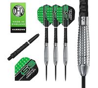 Harrows Dimplex Bomb & Tapered Darts Set I Professional Darts 90% Tungsten Steel Tip ALL Weights I 10pc Set with Black Dimplex Midi Shafts & Dimplex Flights (Bomb Shape, 24g)