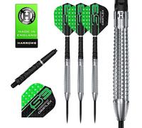 Harrows Dimplex Bomb & Tapered Darts Set I Professional Darts 90% Tungsten Steel Tip ALL Weights I 10pc Set with Black Dimplex Midi Shafts & Dimplex Flights (Tapered Shape, 22g)