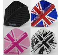 Harrows Dimplex Union Jack Standard shape dart flights (Plain Black, 3 Sets)