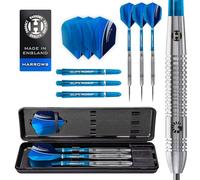 Harrows Genesis Tungsten Steel Tip Darts Set | Available Weights 21g, 22g, 23g, 24g, 25g & 26g | High Traction Grip, Supergrip Shafts and Marathon Flights