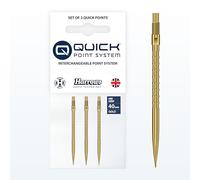 Harrows HM Grip Heavy Metal Quick Points - Ryan Searle Inspired Dart Points with Square-Cut Finger Grip Rings - No-Break Quick Point System for Fast Point Swaps (Gold, 40mm)