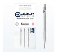 Harrows HM Grip Heavy Metal Quick Points - Ryan Searle Inspired Dart Points with Square-Cut Finger Grip Rings - No-Break Quick Point System for Fast Point Swaps (Silver, 40mm)