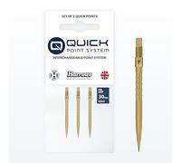 Harrows HM Grip Heavy Metal Quick Points - Ryan Searle Inspired Dart Points with Square-Cut Finger Grip Rings - No-Break Quick Point System for Fast Point Swaps (Gold, 30mm)