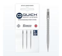 Harrows HM Grip Heavy Metal Quick Points - Ryan Searle Inspired Dart Points with Square-Cut Finger Grip Rings - No-Break Quick Point System for Fast Point Swaps (Silver, 35mm)