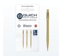 Harrows HM Grip Heavy Metal Quick Points - Ryan Searle Inspired Dart Points with Square-Cut Finger Grip Rings - No-Break Quick Point System for Fast Point Swaps (Gold, 35mm)
