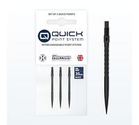 Harrows HM Grip Heavy Metal Quick Points - Ryan Searle Inspired Dart Points with Square-Cut Finger Grip Rings - No-Break Quick Point System for Fast Point Swaps (Black, 35mm)