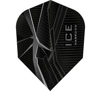 Harrows Ice Recut | 100 Micron Dart Flights, 10 Sets of 3 Flights, Standard No. 6, Black