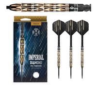 Harrows Imperial Diamond 90% Tungsten Steel Tip Darts Set 22g, 23g, 24g & 25g - Includes Black Carbon ST Midi Shafts & Micron Imperial Diamond Flights (23 Grams)