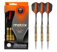 Harrows Matrix Brass Steel Tip Darts - Full Set - Darts, Flights, Stems and Case