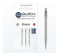 Harrows Micro Grip Quick Points - Precision CNC-Milled Dart Points with Enhanced Finger Grip & No-Break Design - Fast Swap Quick Point System (35mm, Silver)