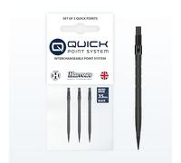 Harrows Micro Grip Quick Points - Precision CNC-Milled Dart Points with Enhanced Finger Grip & No-Break Design - Fast Swap Quick Point System (35mm, Black)
