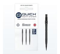 Harrows Micro Grip Quick Points - Precision CNC-Milled Dart Points with Enhanced Finger Grip & No-Break Design - Fast Swap Quick Point System (30mm, Black)