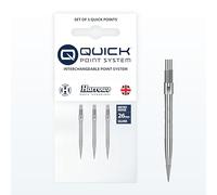 Harrows Micro Grip Quick Points - Precision CNC-Milled Dart Points with Enhanced Finger Grip & No-Break Design - Fast Swap Quick Point System (26mm, Silver)