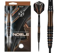 Harrows Noble 90% Tungsten Steel Tip Darts Set 22g, 23g, 24g & 25g - Includes Silver Supergrip Carbon Shafts & Micron Noble Flights (25g)