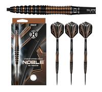 Harrows Noble 90% Tungsten Steel Tip Darts Set 22g, 23g, 24g & 25g - Includes Silver Supergrip Carbon Shafts & Micron Noble Flights (24g)