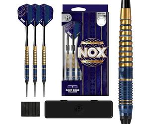 Harrows Nox Softtip Brass Darts Set in 18 g and 20 g - Includes Speedline Shafts, Nox Flights & Dart Case - Robust Coloured Softtip Darts for Precise Playing (20 g)