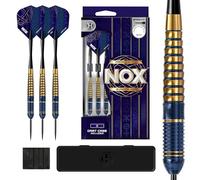 Harrows Nox Steeltip Brass Darts Set in 22g, 24g or 26g - Includes Speedline Shafts, Nox Flights & Darts Case - Durable Coloured Steel Tip Darts for Precision Play (26g)
