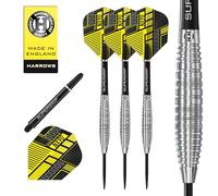 Harrows NX90 Bomb & Parallel Shape Darts Set I Professional Darts 90% Tungsten Steel Tip ALL Weights Pro Darts I 10pc Set with Black Supergrip Midi Shafts & NX90 Flights (Bomb Shape, 21g)